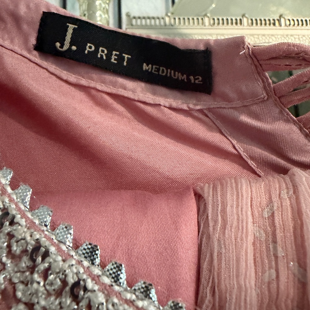 Blush Pink Embroidered Maxi Dress with Long Sleeves - Picture 4 of 9